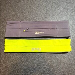 FlipBelt Women's Running Belts in Carbon and Yellow size medium